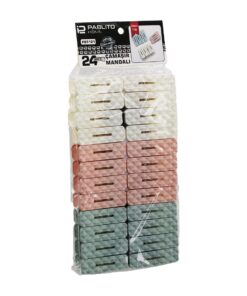 24PCS  ÇAMAŞIR MANDALI  RENKLİ PLASTİK - PRİZMA KABARTMA DESENLİ