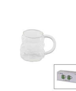 2PCS  ÜZÜM - KABARCIKLI KULPLU CAM BARDAK TERMİSİL - ISIYA DAYANIKLI BOROSİLİKAT350ML