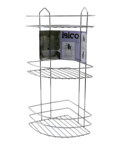 3 KATLI - ÜÇGEN   KROM   METAL  BANYO KÖŞELİK - DUŞKABİN RAF