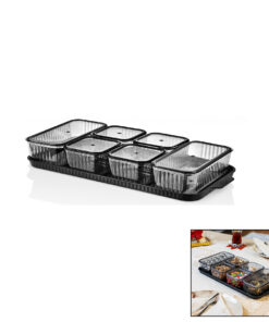 2 BÜYÜK+4 KÜÇÜK MAXİ KAPAKLI KAHVALTILIK SUNUM TEPSİLİ MİKA PLS