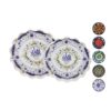 2Lİ SET - YUVARLAK  PAPATYA TEPSİ  KULPLU - RENKLİ DESENLİ 34.5CM - 39CM
