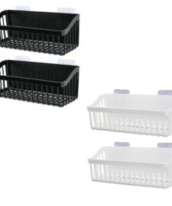 2PCS  BANYO - MUTK ORGANİZERİ PLASTİK  YAPIŞKAN ASKILIKLI - SİYAH-BEYAZ 7X10X26CM