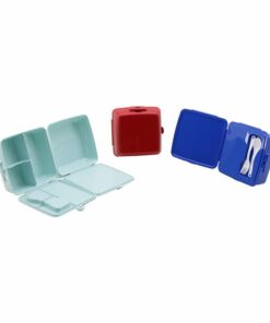 VERA BESLENME KUTUSU RENKLİ PLASTİK 1AD.KAŞIK-1AD.ÇATAL 2KATLI= 1.KAT=3 BÖLMELİ - 2.KAT=BÖLMESİZ AP-9460