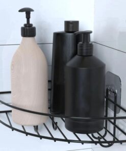 Yapışkanlı Banyo Köşeliği Kancalı Köşe Rafı Duş Şampuanlık Duvar Düzenleyici Organizer Raf